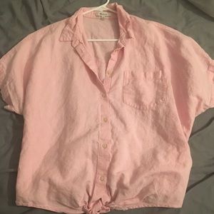 Madewell Women's Pink Linen Blouse